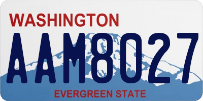 WA license plate AAM8027