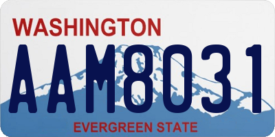 WA license plate AAM8031
