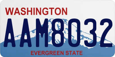 WA license plate AAM8032