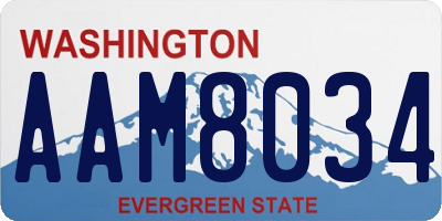 WA license plate AAM8034