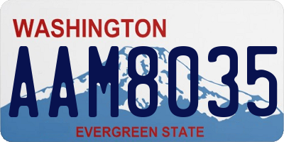 WA license plate AAM8035
