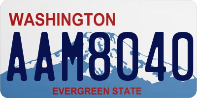 WA license plate AAM8040