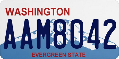 WA license plate AAM8042