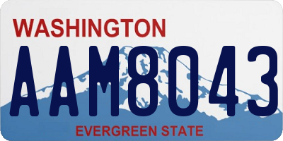 WA license plate AAM8043