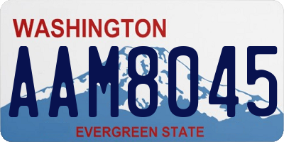 WA license plate AAM8045