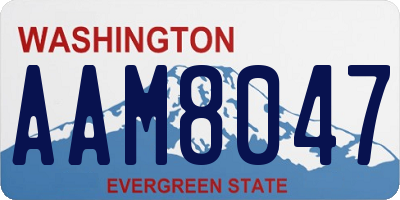 WA license plate AAM8047