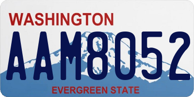 WA license plate AAM8052