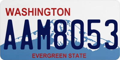 WA license plate AAM8053