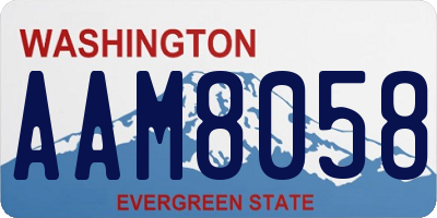 WA license plate AAM8058