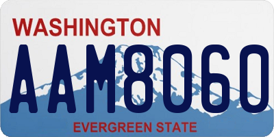 WA license plate AAM8060