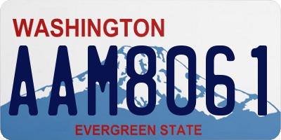 WA license plate AAM8061