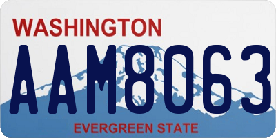 WA license plate AAM8063