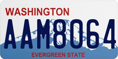 WA license plate AAM8064