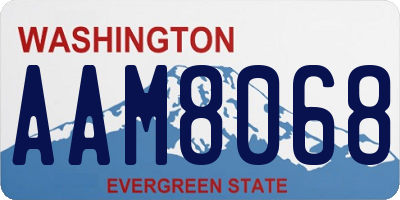 WA license plate AAM8068