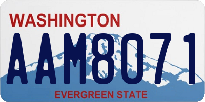 WA license plate AAM8071