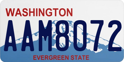 WA license plate AAM8072
