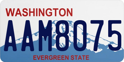 WA license plate AAM8075