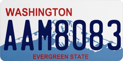 WA license plate AAM8083