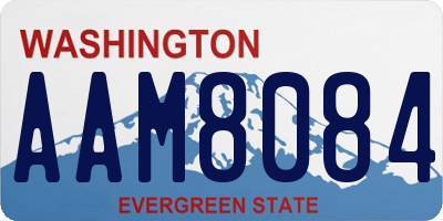 WA license plate AAM8084