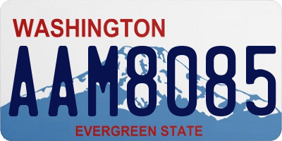 WA license plate AAM8085