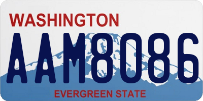 WA license plate AAM8086