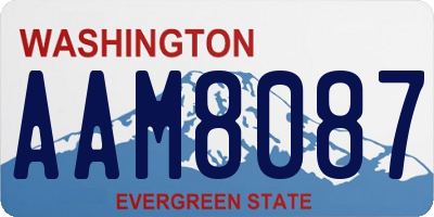 WA license plate AAM8087