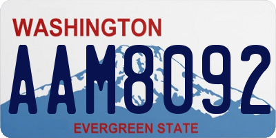 WA license plate AAM8092