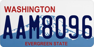 WA license plate AAM8096
