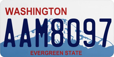 WA license plate AAM8097