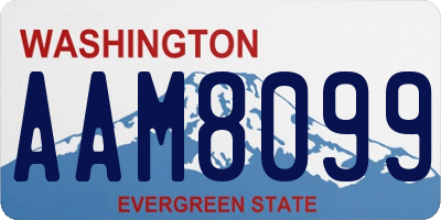 WA license plate AAM8099
