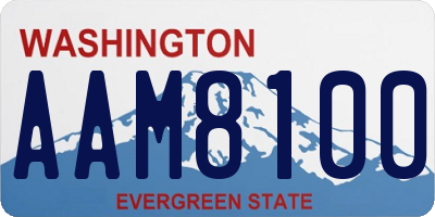 WA license plate AAM8100