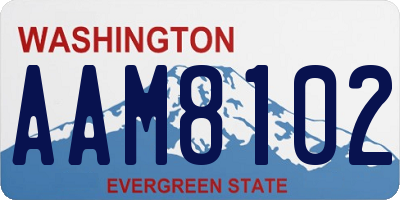 WA license plate AAM8102