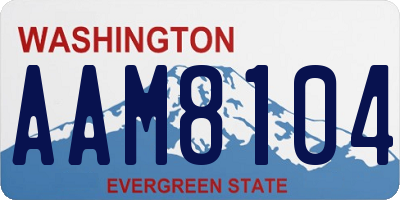 WA license plate AAM8104