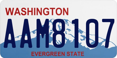 WA license plate AAM8107