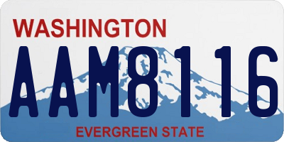 WA license plate AAM8116