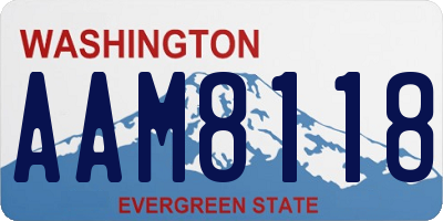 WA license plate AAM8118
