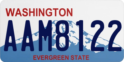 WA license plate AAM8122