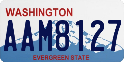 WA license plate AAM8127