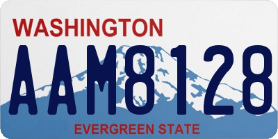 WA license plate AAM8128