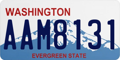 WA license plate AAM8131
