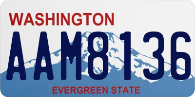 WA license plate AAM8136