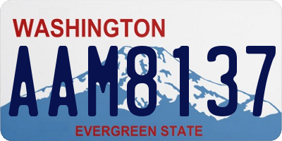 WA license plate AAM8137