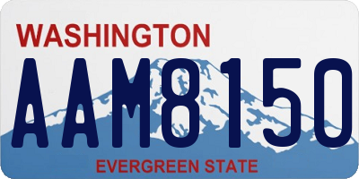 WA license plate AAM8150