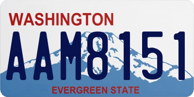 WA license plate AAM8151