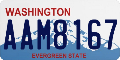 WA license plate AAM8167