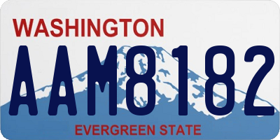 WA license plate AAM8182
