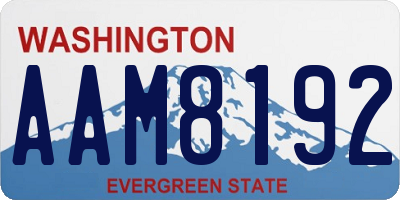 WA license plate AAM8192