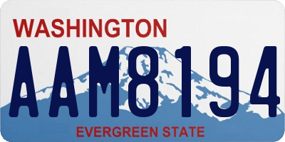 WA license plate AAM8194