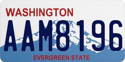 WA license plate AAM8196