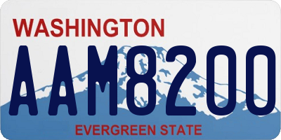 WA license plate AAM8200